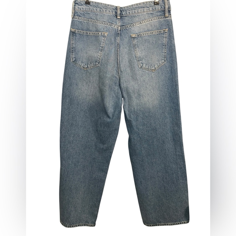 AllSaints Elli Destroyed Wide Leg Jeans W27 Distressed Cropped Denim - Picture 6 of 12